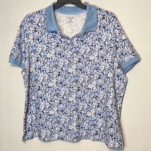 New W/T Croft & Barrow Women’s Classic Polo Shirt Size 2X Floral Short Sleeve.